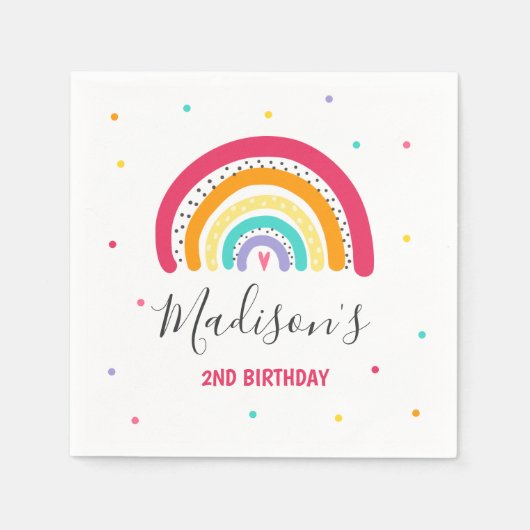 Rainbow Bright Birthday Party Serviette (Vorderseite)