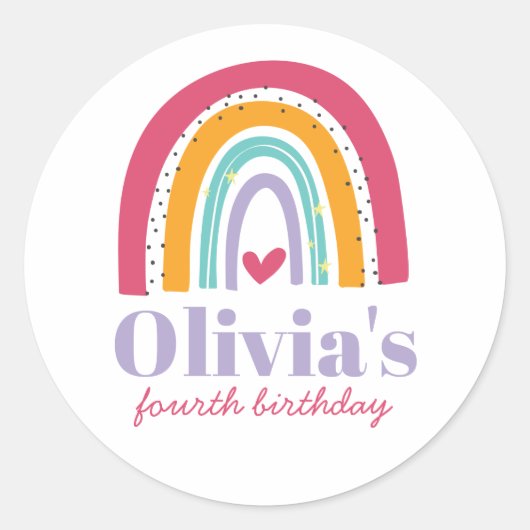 Rainbow Bright Birthday Runder Aufkleber (Vorderseite)