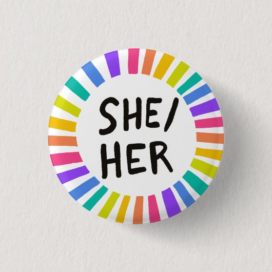 Rainbow Bright Circle Rings Button (Vorderseite)