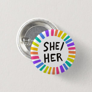 Rainbow Bright Circle Rings Button