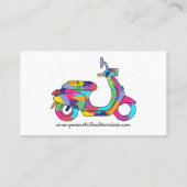 Rainbow Bright Colors Scooter Moped Rentals Repara Visitenkarte (Rückseite)