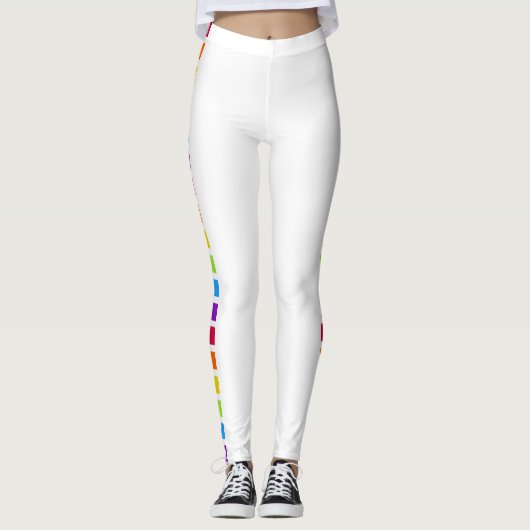 Rainbow Bright farbig weiß Leggings (Vorderseite)