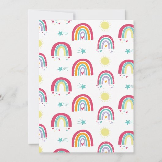 Rainbow Bright Geburtstagsfeier Einladung (Rückseite)