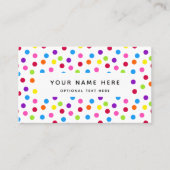 Rainbow Bright Polka Dots Confetti Muster Busines Visitenkarte (Vorderseite)