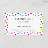 Rainbow Bright Polka Dots Confetti Muster Visitenkarte (Rückseite)
