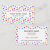Rainbow Bright Polka Dots Confetti Muster Visitenkarte (Vorne/Hinten)