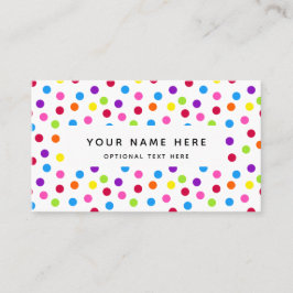 Rainbow Bright Polka Dots Confetti Muster Visitenkarte