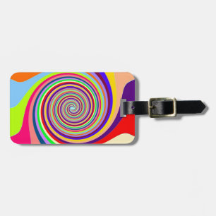 Rainbow bright psychedelic pop art candy swirl gepäckanhänger