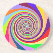 Rainbow bright psychedelic pop art candy swirl getränkeuntersetzer (Vorne)