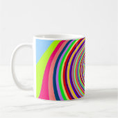 Rainbow bright psychedelic pop art candy swirl kaffeetasse (Links)