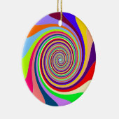 Rainbow bright psychedelic pop art candy swirl keramik ornament (Rechts)