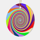 Rainbow bright psychedelic pop art candy swirl keramik ornament (Links)