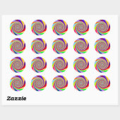 Rainbow bright psychedelic pop art candy swirl runder aufkleber (Blatt)