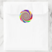 Rainbow bright psychedelic pop art candy swirl runder aufkleber (Tasche)