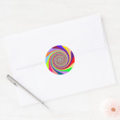 Rainbow bright psychedelic pop art candy swirl runder aufkleber (Umschlag)