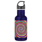 Rainbow bright psychedelic pop art candy swirl trinkflasche (Vorderseite)
