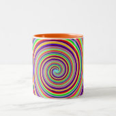 Rainbow bright psychedelic pop art candy swirl zweifarbige tasse (Mittel)