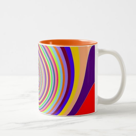 Rainbow bright psychedelic pop art candy swirl zweifarbige tasse (Rechts)