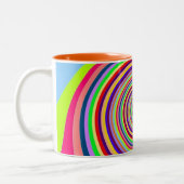 Rainbow bright psychedelic pop art candy swirl zweifarbige tasse (Links)