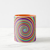 Rainbow bright psychedelic pop art candy swirl zweifarbige tasse (Mittel)