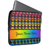 Rainbow Bright Skulls mit Bows Personalisiert Laptopschutzhülle (Vorne Rechts)