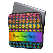 Rainbow Bright Skulls mit Bows Personalisiert Laptopschutzhülle (Vorderseite Links)