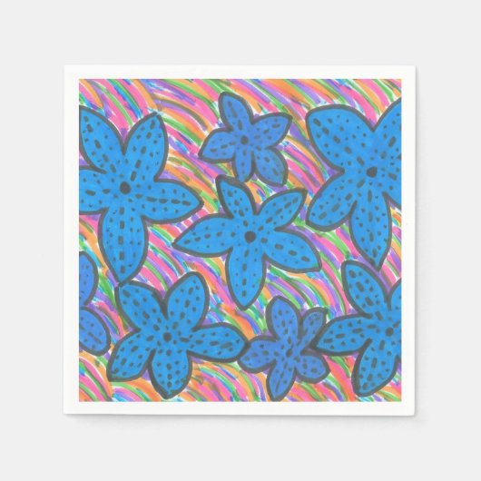 Rainbow Bright Starfish Paper Napkins Serviette (Vorderseite)