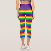 Rainbow Bright Striping Gay Pride Liebe ist Liebe Capri Leggings (Rückseite)