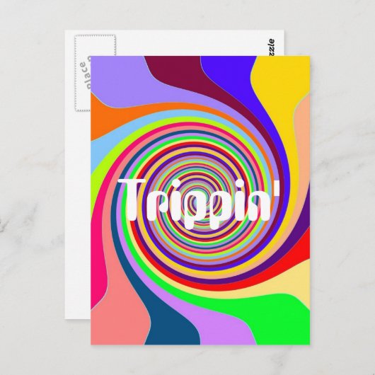 Rainbow bright Trippin' psychedelischer Swirl Postkarte (Vorne/Hinten)