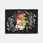 Rainbow Brite Christmas Merry und Brite Sleigh Rid Fleecedecke (Vorderseite (Horizontal))
