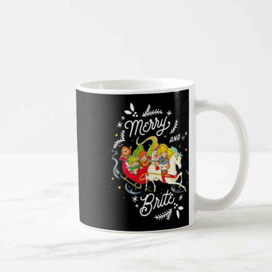 Rainbow Brite Christmas Merry und Brite Sleigh Rid Kaffeetasse (Rechts)