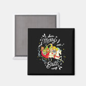 Rainbow Brite Christmas Merry und Brite Sleigh Rid Magnet (Vorderseite/Rückseite)