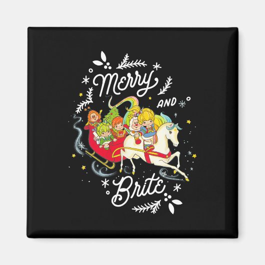 Rainbow Brite Christmas Merry und Brite Sleigh Rid Magnet (Vorne)