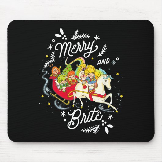 Rainbow Brite Christmas Merry und Brite Sleigh Rid Mousepad (Vorne)