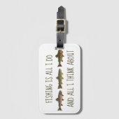 Rainbow Brown Brook Trout Fishing Quote Gepäckanhänger (Vorderseite Vertikal)