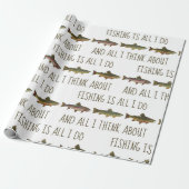 Rainbow Brown Brook Trout Fishing Quote Geschenkpapier (Ungerollt)