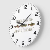 Rainbow Brown Brook Trout Fishing Quote Große Wanduhr (Winkel)