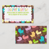 Rainbow & Brown Diaper Raffelschein Begleitkarte (Vorne/Hinten)
