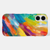 Rainbow Brush Strokes Moderne Abstrakte Kunst Case-Mate iPhone Hülle (Rückseite (Horizontal))