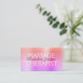 Rainbow Brushed Metal Massage Therapist Visitenkarte (Stehend Vorderseite)
