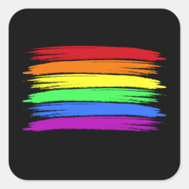 Rainbow Brushstroke LGBT Sticker
