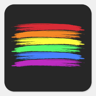 Rainbow Brushstroke LGBT Sticker