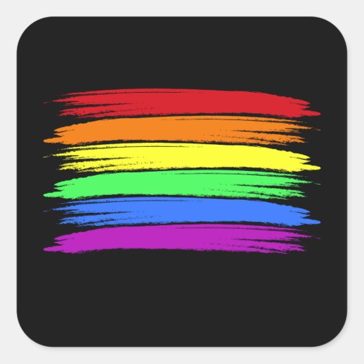 Rainbow Brushstroke LGBT Sticker (Vorderseite)