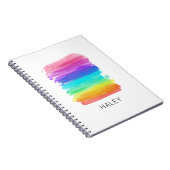 Rainbow Brushstrokes Artist Individuelle Name Note Notizblock (Rechte Seite)