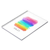 Rainbow Brushstrokes Artist Individuelle Name Note Notizblock (Linke Seite)