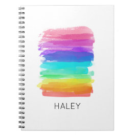 Rainbow Brushstrokes Artist Individuelle Name Note Notizblock