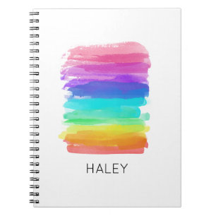 Rainbow Brushstrokes Artist Individuelle Name Note Notizblock