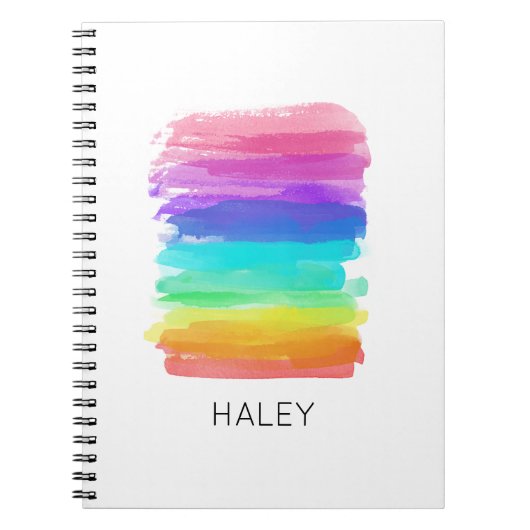 Rainbow Brushstrokes Artist Individuelle Name Note Notizblock (Vorderseite)
