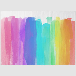 Rainbow Brushstrokes Künstlerische Farben Wasserfa Seidenpapier