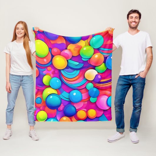 Rainbow Bubble Blast Artwork Fleecedecke (Beispiel)